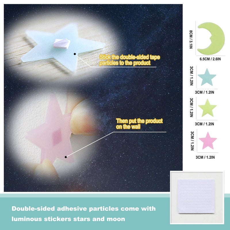 RUIPBOTE Starry Sky Galaxy Wolf Room Decor Wall Decal and Glow Moon Star Stickers RUIPBOTE Teen Bedroom Wall Decor Murals - Image 3